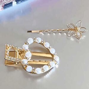 2 Piece Heart Flower Hair Accessory